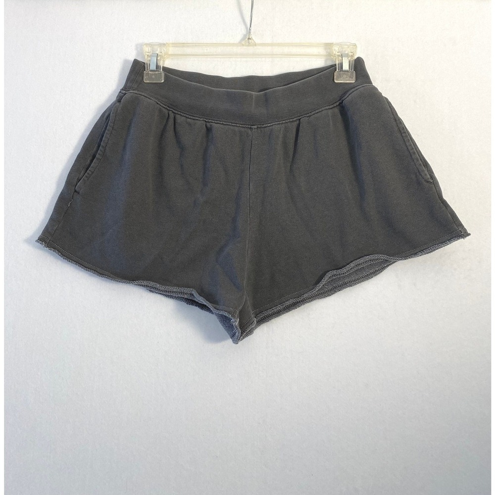 Aerie Women XS Gray French Terry Lounge Shorts Pockets Raw Hem Casual Relaxed
